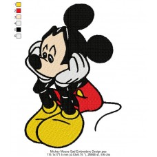 Mickey Mouse Sad Embroidery Design